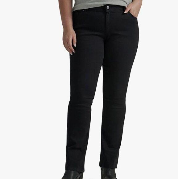Lee Plus Regular Fit Bootcut Mid Rise Black Jeans NWT size 16W - Picture 1 of 13
